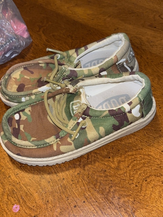 Hey Dude Other - Hey Dude Kids Camo Slip-On Moccasins in Green and Brown